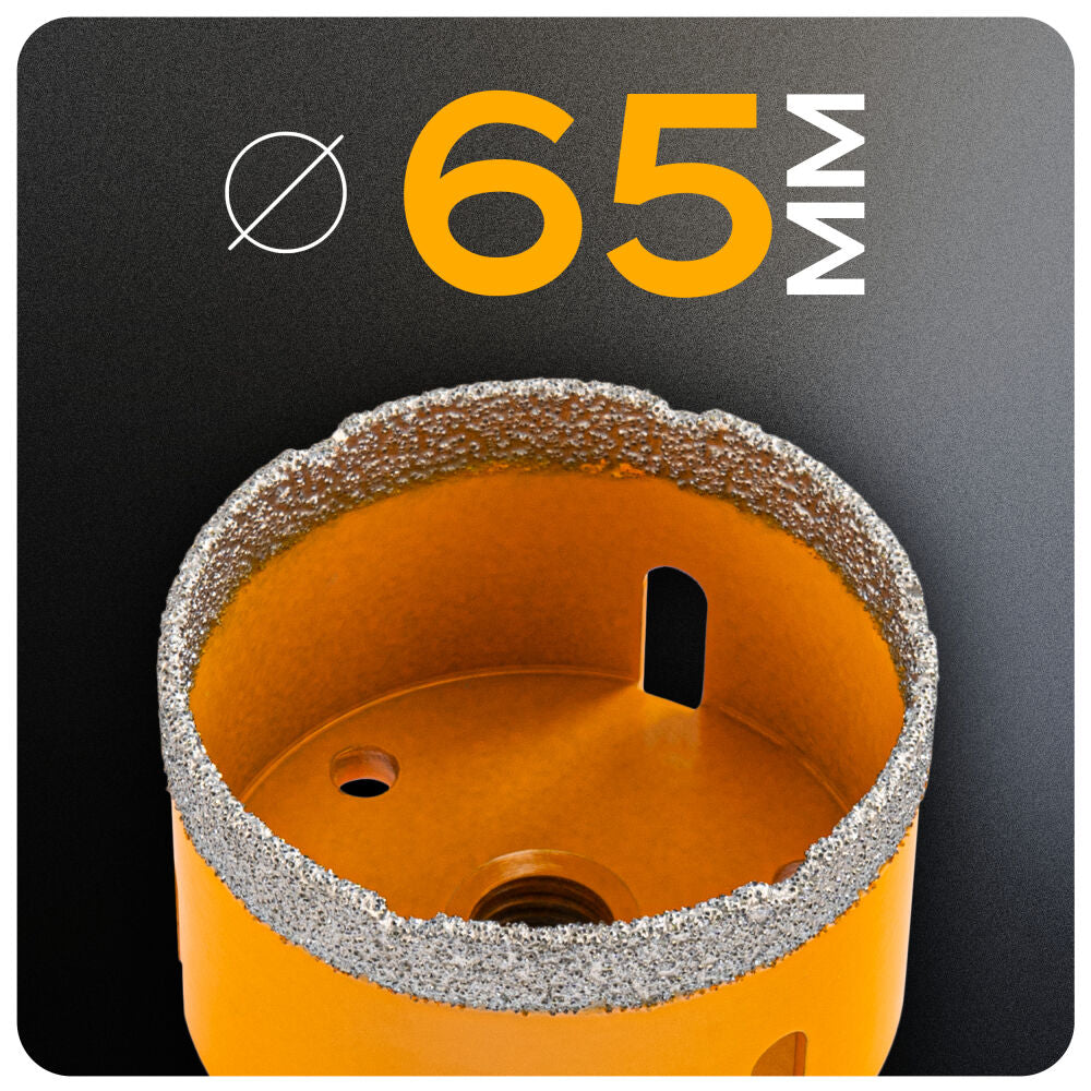Carota diamantata pentru ceramica PM-DWK-65M14M, 65 mm, Powermat PM1578
