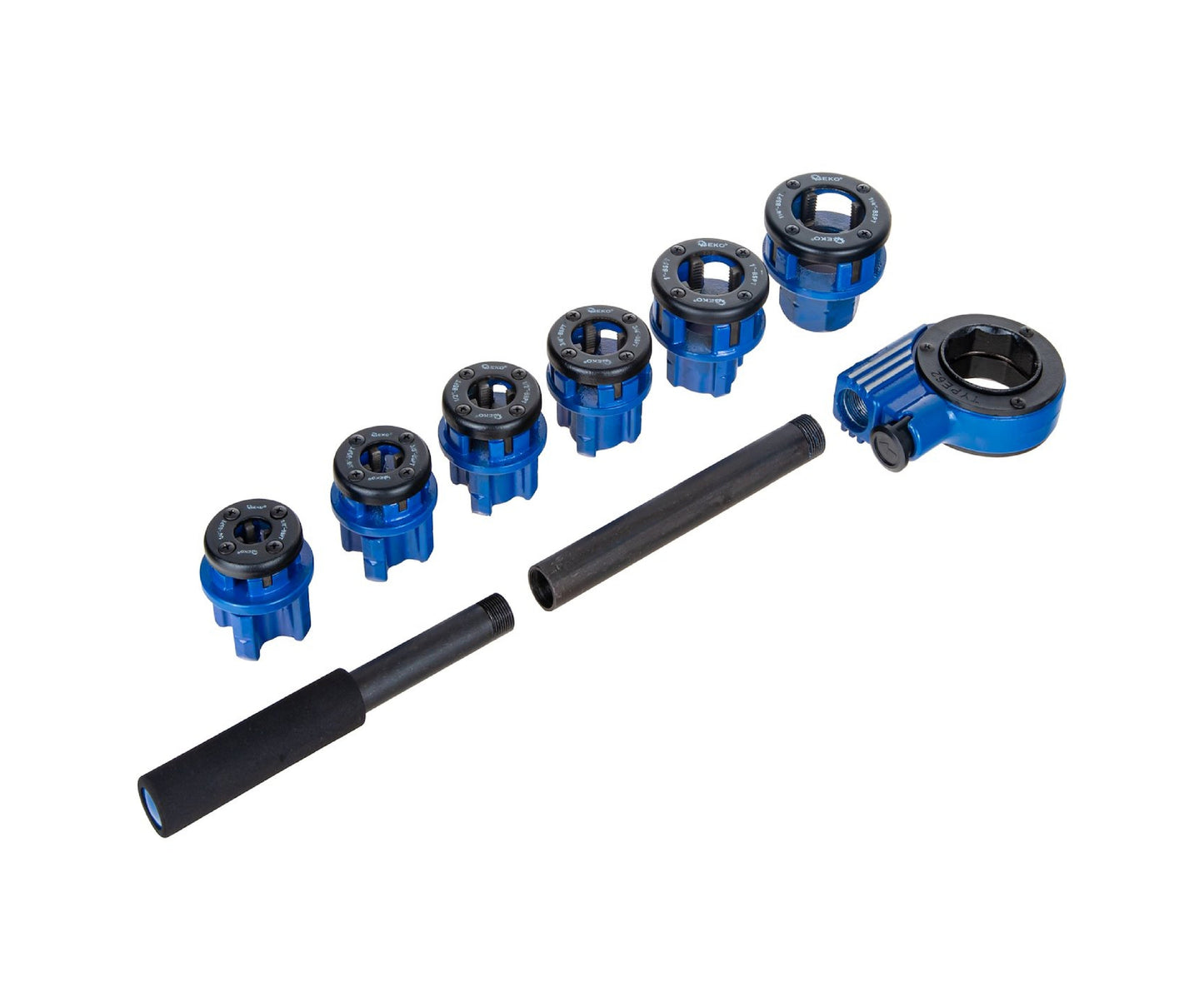 Set dispozitiv manual de infiletat tevi, 1/4"-5/4", 6 bucati, Geko G00999