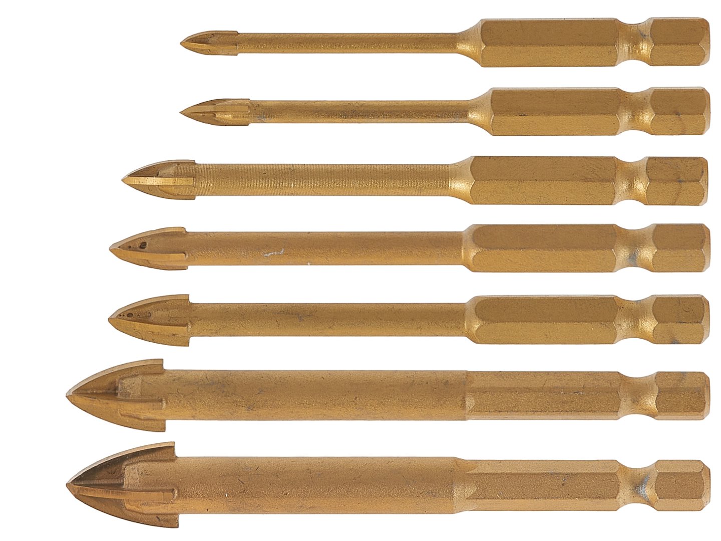 Set burghie pentru sticla si ceramica HEX 8-12 mm, 8 bucati, Geko G39701