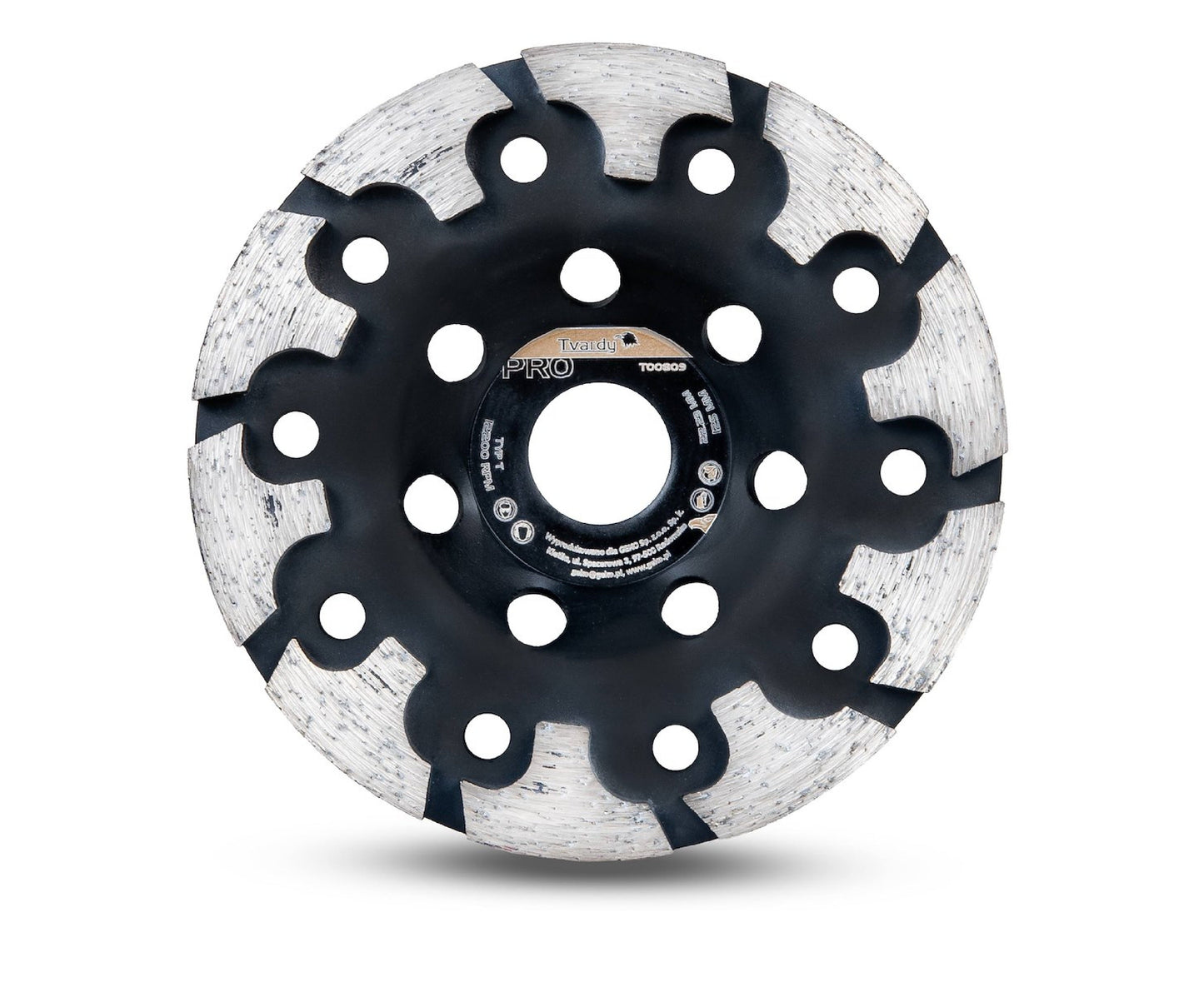 Disc diamantat segmentat tip T Profi, 125x5x22.23mm, Tvardy T00809