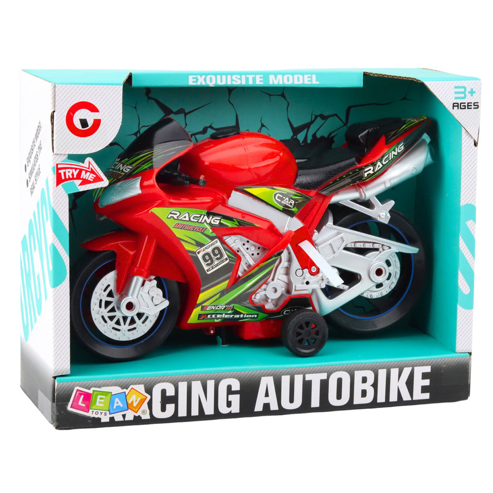 Motocicleta de curse cu efecte luminoase si sonore, 24.5 x 15.5 x 8.5 cm, Lean 24211