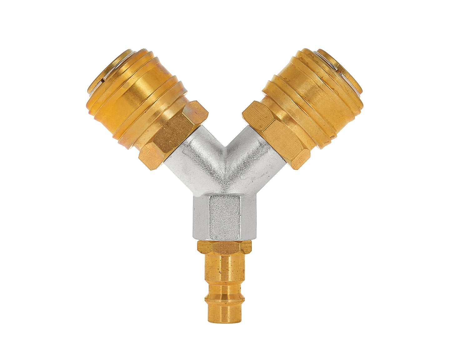 Racord T pentru compresor cu conectori rapizi, prindere 1 / 4", Tvardy T00296