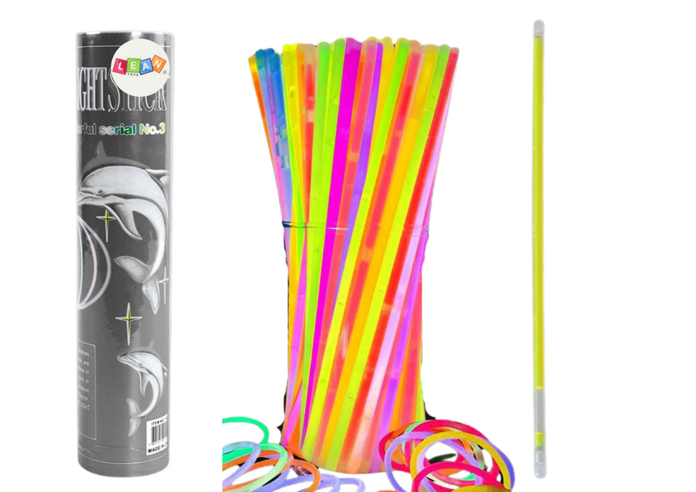 Set betisoare fluorescente, 100 bucati, Lean 20402