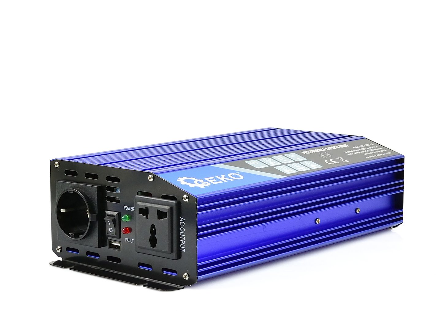 Convertor de tensiune SINUS, 12 V / 230 V, 1000 / 2000 W, Geko G17014