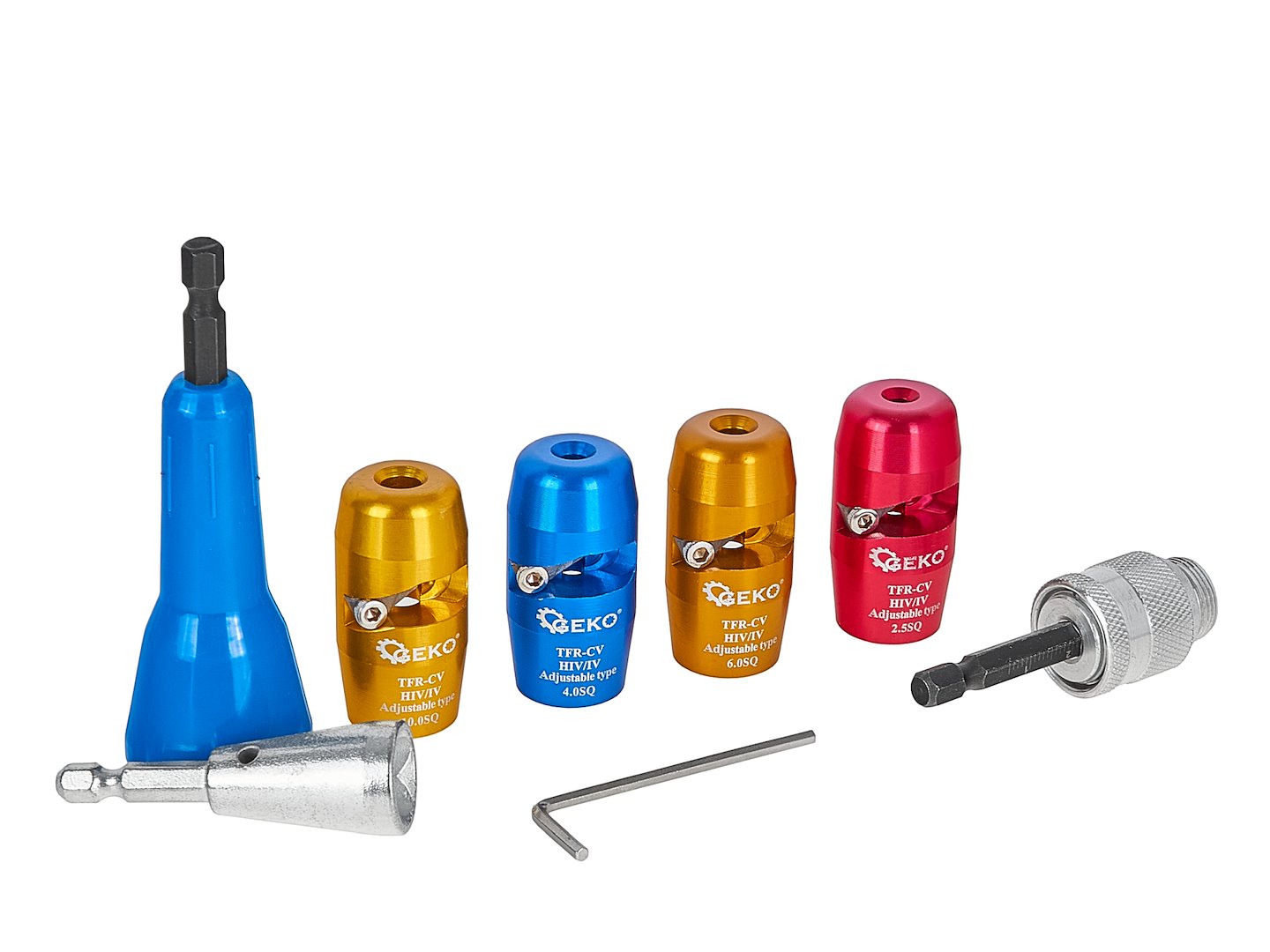 Set dezizolare cabluri pentru masina de insurubat, 8 elemente, Geko G01353