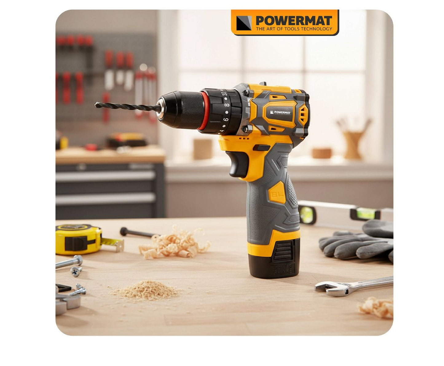 Masina de gaurit si insurubat cu acumulator PM-WA-16.8V-1.5M, Powermat PM1412