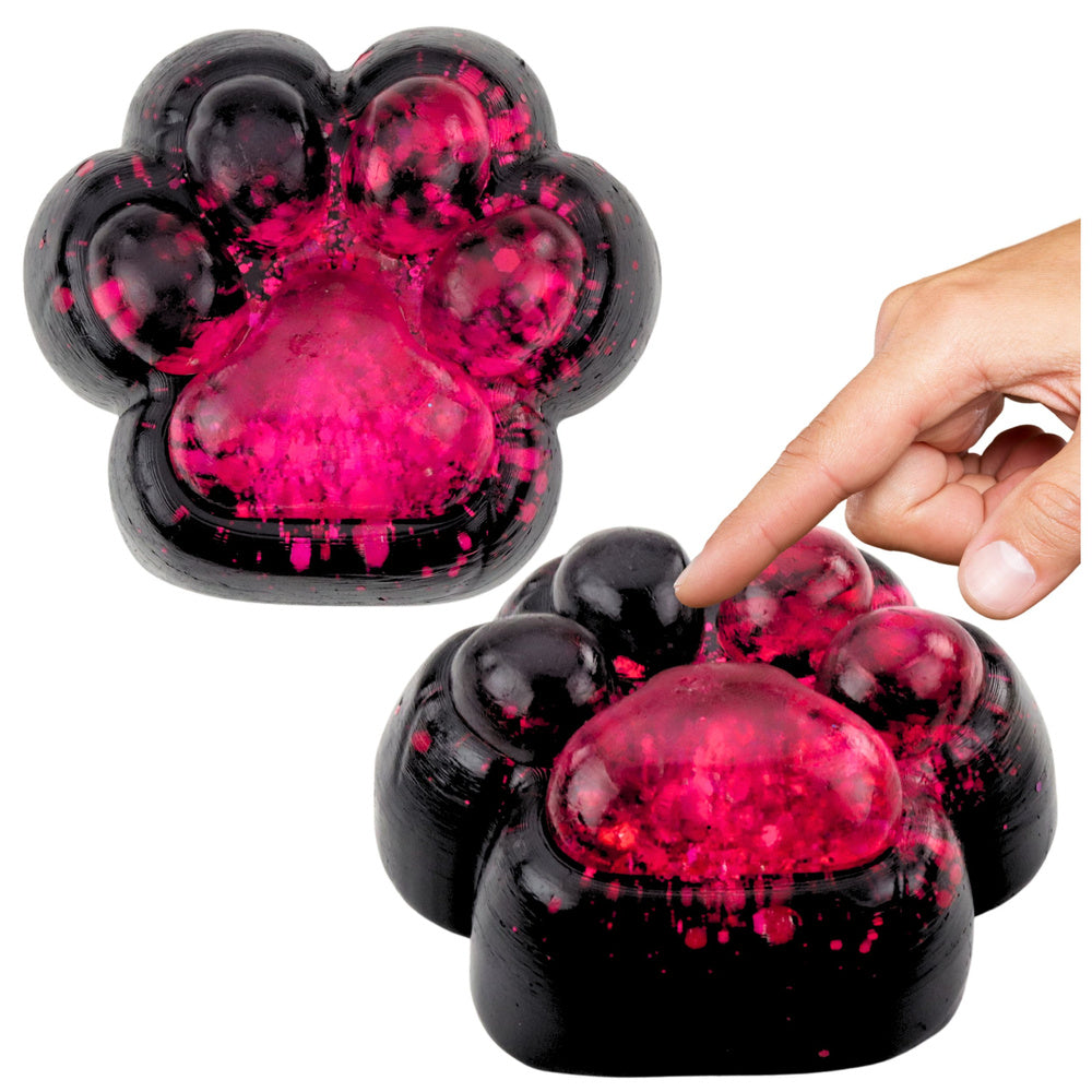 Jucarie senzoriala antistres laba de pisica, negru / roz, Lean 26238