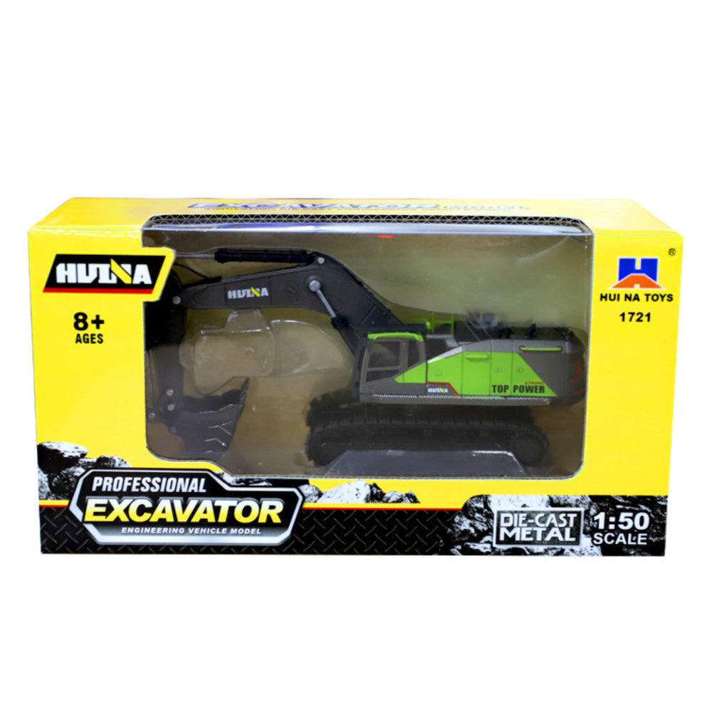 Excavator pe senile metalic, verde, 1:50, Lean 22760