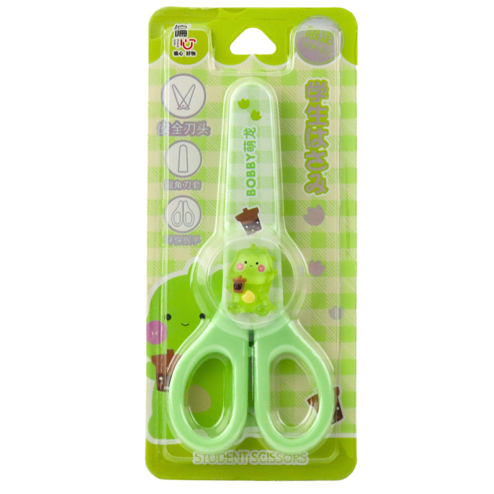 Foarfeca scolara pentru copii, verde, 14 cm, Lean 21781