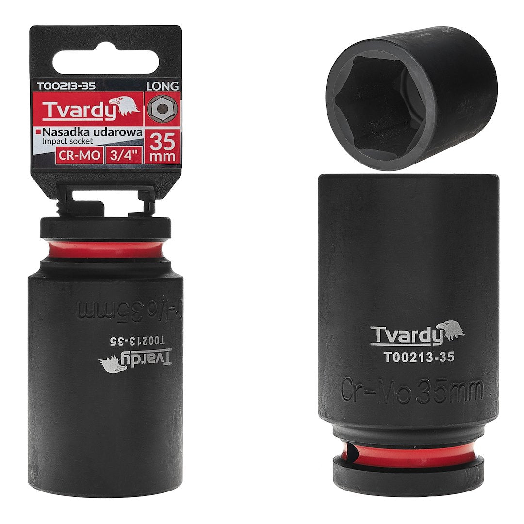 Cheie tubulara de impact in 6 puncte 3 / 4", 35 mm, Cr-Mo, Tvardy T00213-35