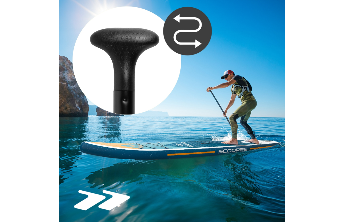 Vasla pliabila reglabila 2 in 1 Scoopers, 165 - 225 cm, negru, MalTec 112825