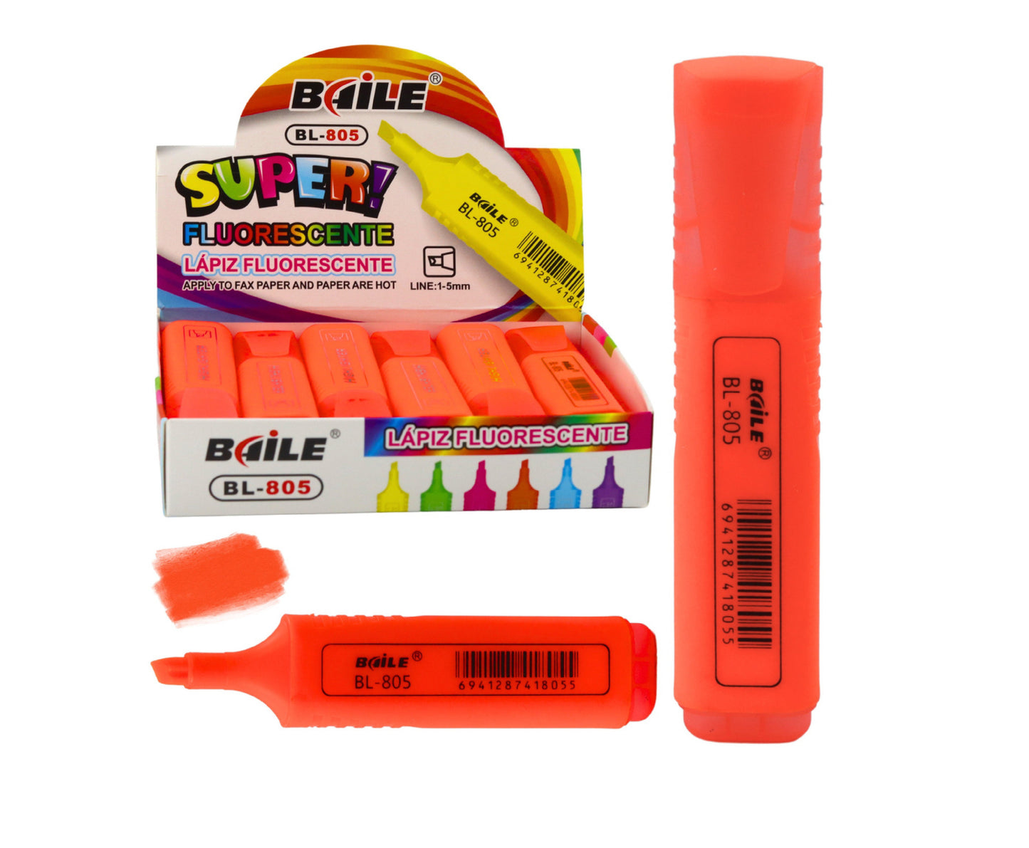 Marker evidentiator pentru notite, portocaliu neon, Lean 21516