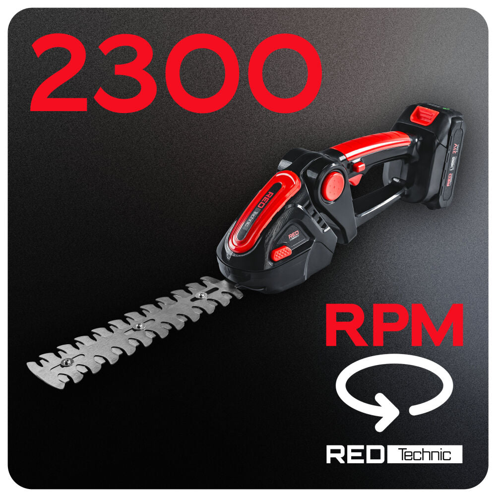 Foarfeca electrica pe acumulator pentru tuns iarba / arbusti, 21 V, Red Technic RTANTK0171