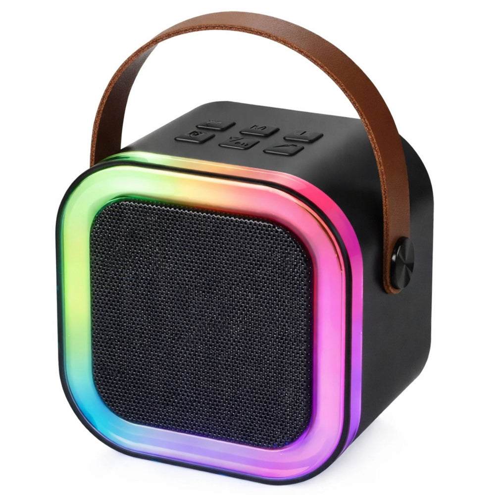 Set karaoke cu difuzor, 2 microfoane, lumini LED, Lean 25223