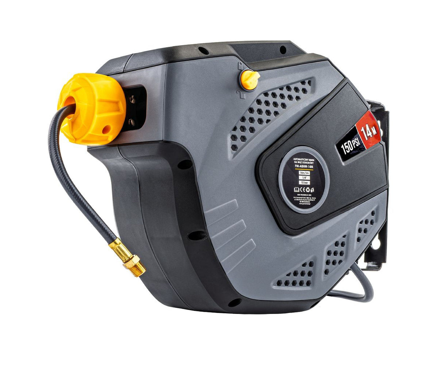 Tambur automat pentru furtun pneumatic PM-ABNW-14M, 14 m, Powermat PM1406