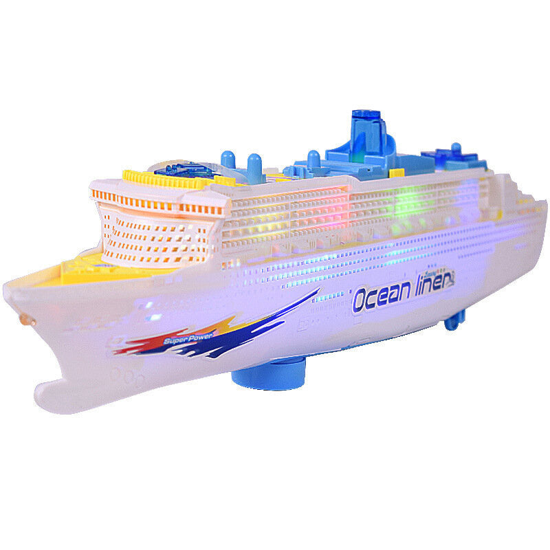Vapor de croaziera interactiv cu lumini si sunete, 50 x 11 x 6 cm, alb, Lean 20483