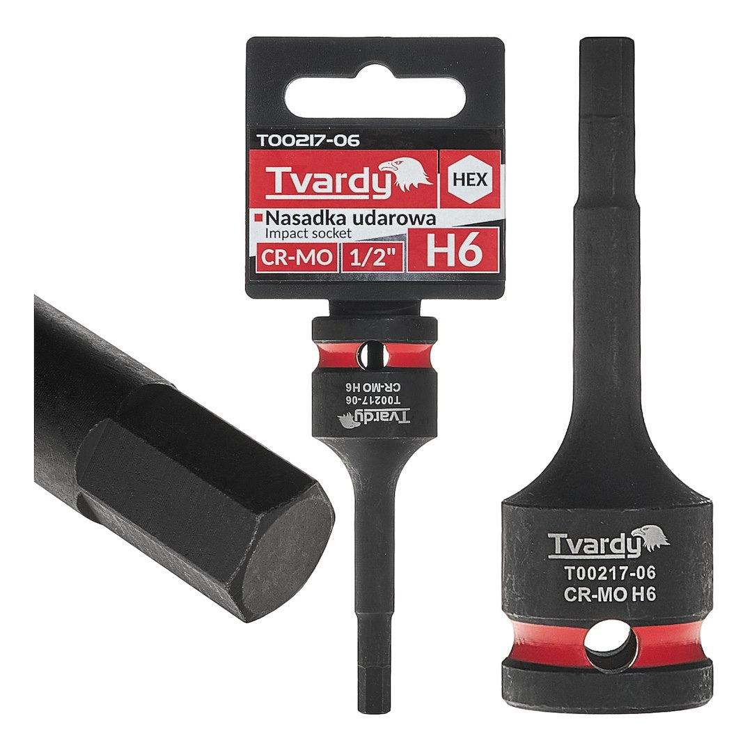 Cheie tubulara de impact HEX 1 / 2", H6, Cr-Mo, Tvardy T00217-06