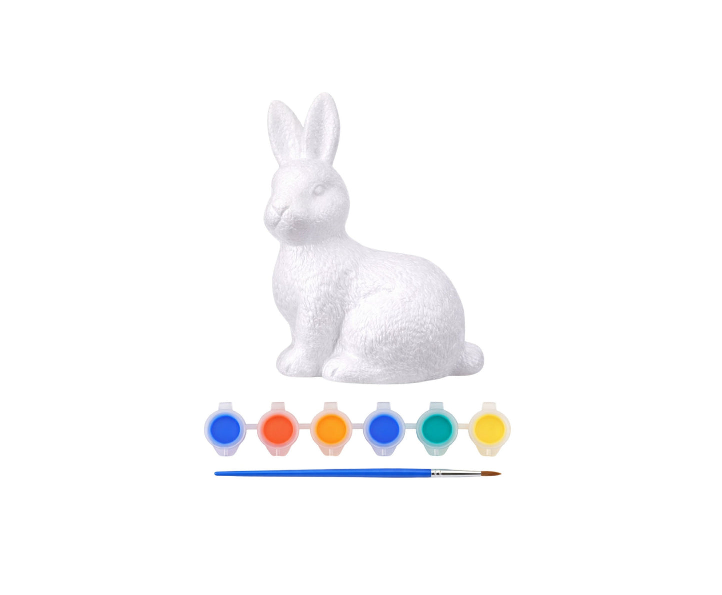 Set pictura pentru decorare iepuras din polistiren, 4 culori, 14 x 9.5 cm, Lean 21360