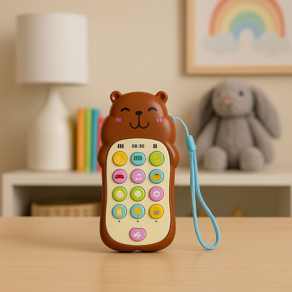 Telefon educational interactiv Capybara, efecte sonore si luminoase, 13.5 x 7 cm, Lean 28120