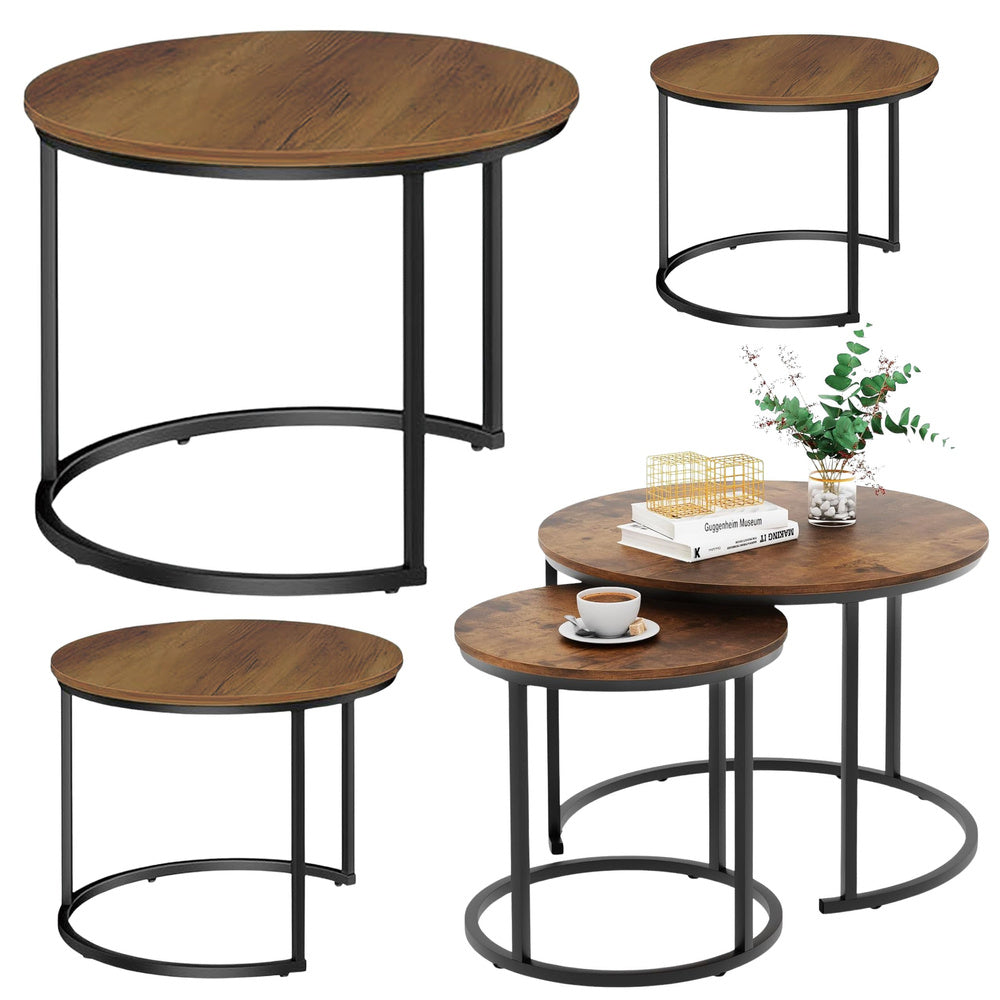 Set masute de cafea rotunde 3 in 1, 51cm 40cm 30cm, Lean 26620