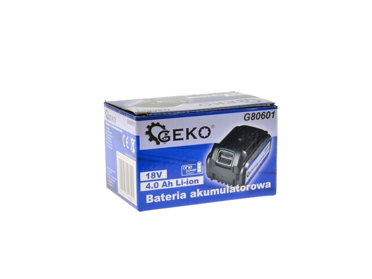 Lanterna cu acumulator Geko + 2 acumulatori Li-ion 18V 4.0 Ah + incarcator