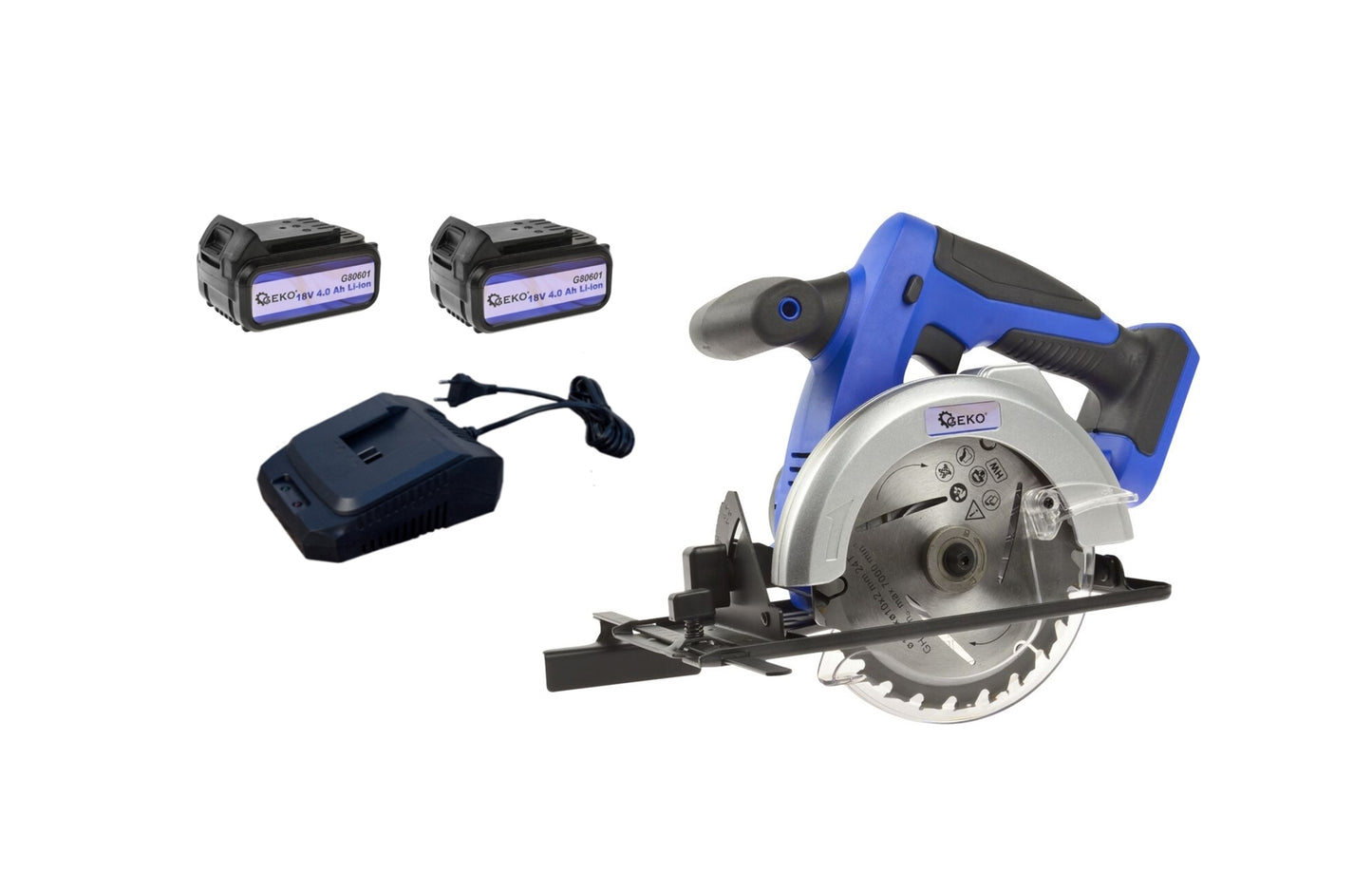 Ferastrau circular cu acumulator  0 - 3800 rpm, 0 - 40 mm + 2 acumulatori 18 V Li-ion 4.0 Ah + incarcator