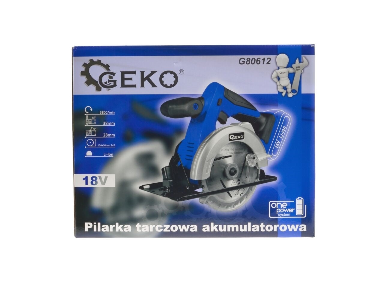 Ferastrau circular  cu acumulator, 0 - 3800 rpm, 0 - 40 mm + acumulator 18 V Li-ion 4.0 Ah + incarcator