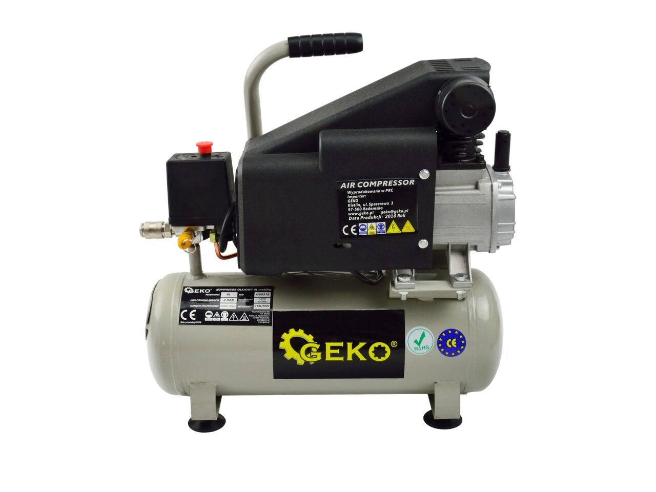 Compresor geko 8 L, 8 BAR, 118 L/MIN, 1.5KW