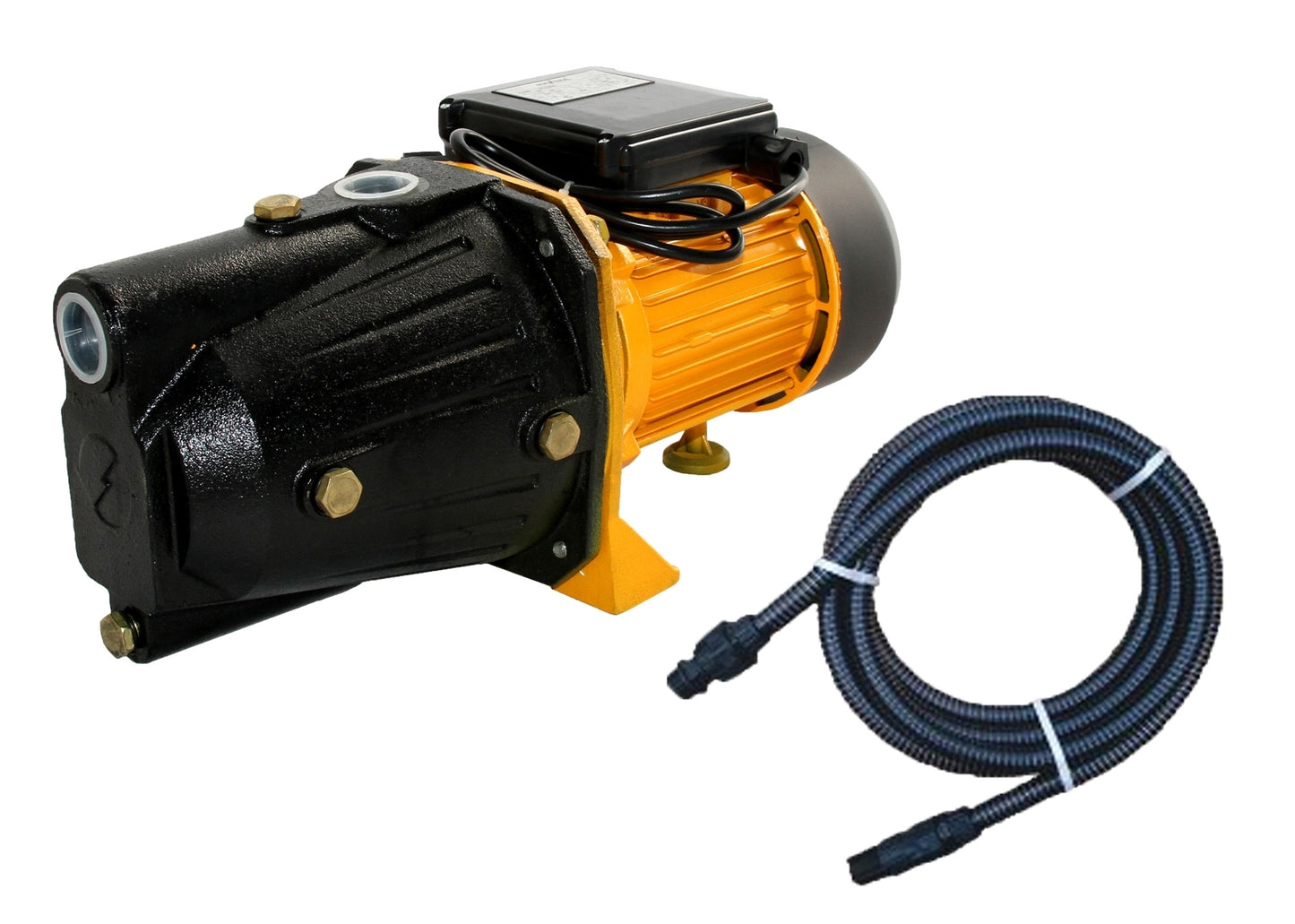 Kit pentru irigat, pompa autoamorsanta Maxima JY100A 1100 W cu furtun de aspirare 7m, 03020402/7m