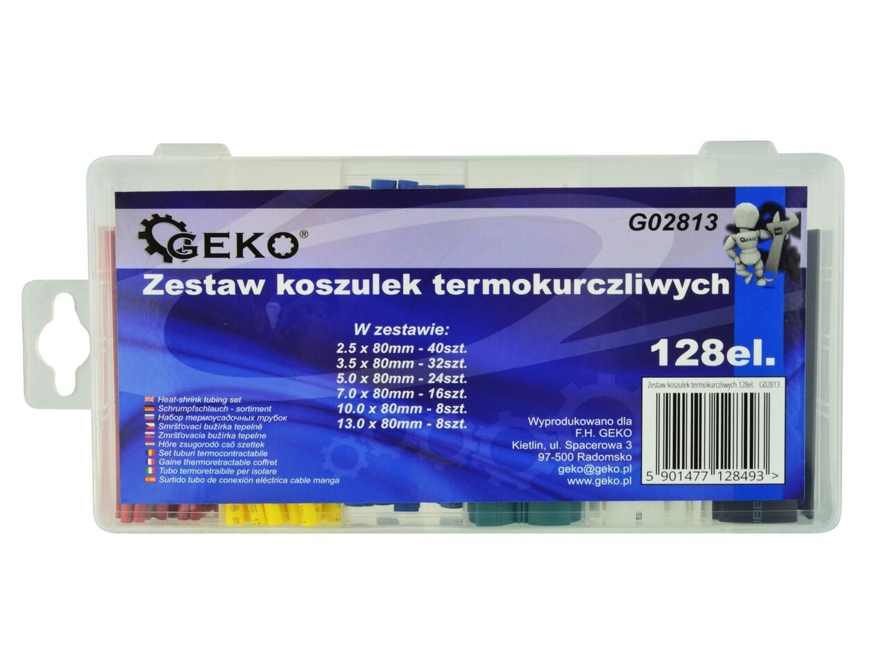 Set tuburi termocontractabile, 128 bucati, Geko G02813