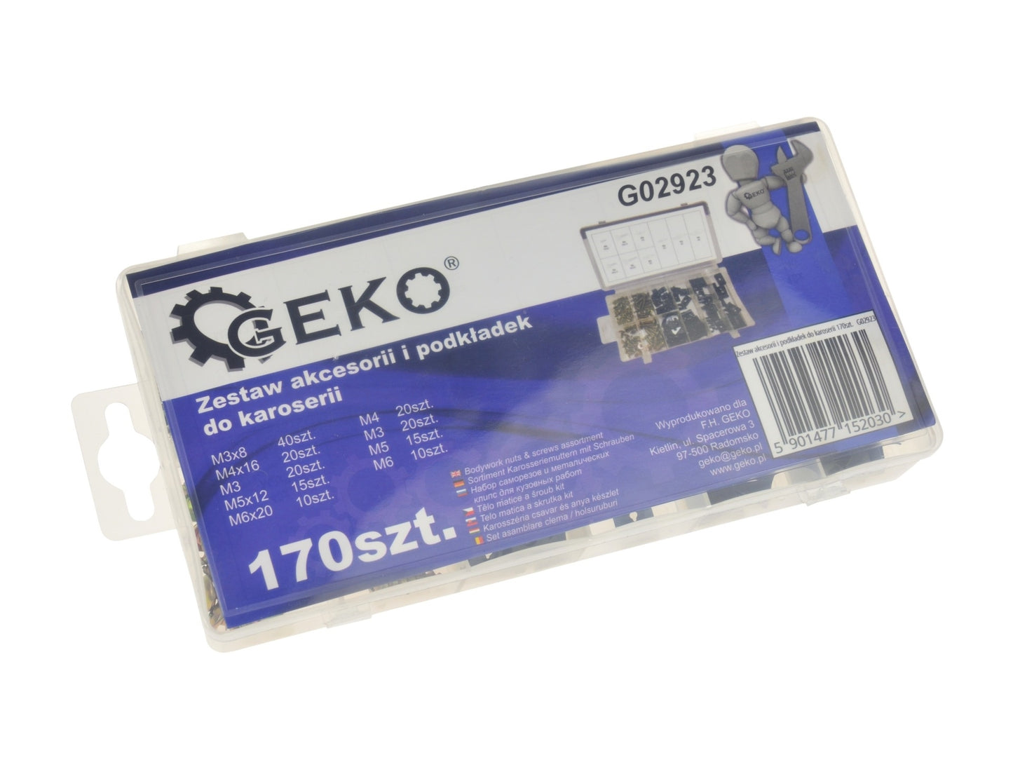 Set accesorii pentru caroserie, 170 bucati, GEKO G02923