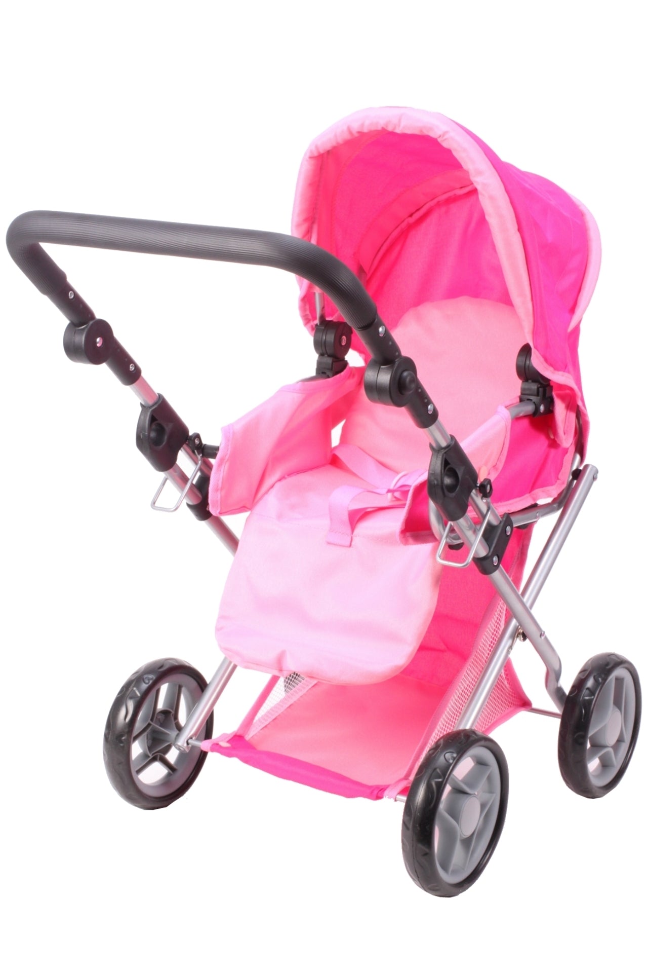 Carucior roz de jucarie cu geanta 3F 66cm, MalPlay 102819