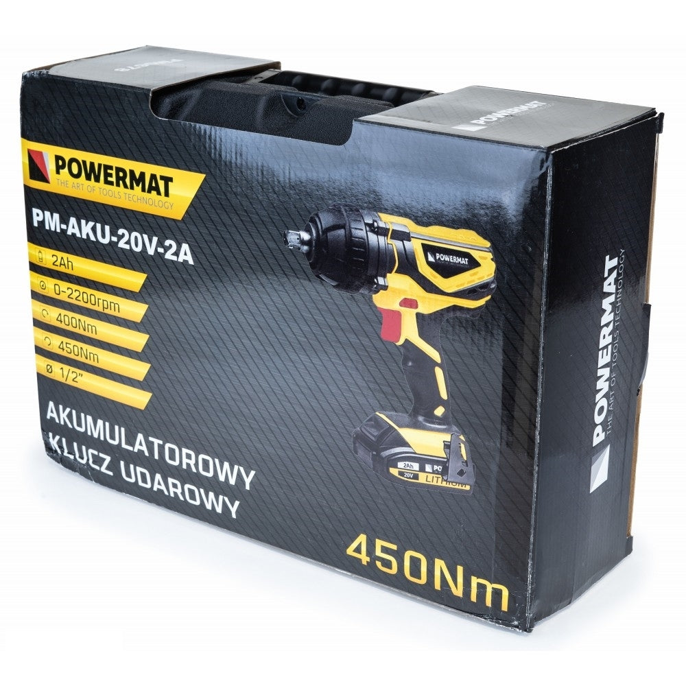 Cheie de impact cu incarcator 2Ah/ 20V, Powermat PM-AKU-20V-2A