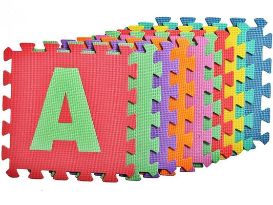 Puzzle piankowe 29x29cm literki 10szt.