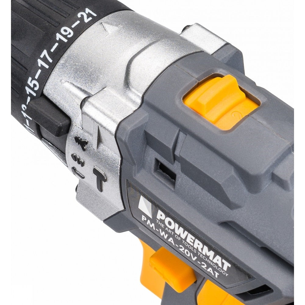 Masina de gaurit cu acumulator 2Ah 2V, Powermat PM-WA-20V-2AT