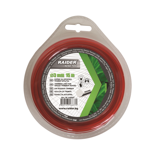 Fir pentru trimmer cu profil rotund  Ø3mm х 15m, Raider 110227