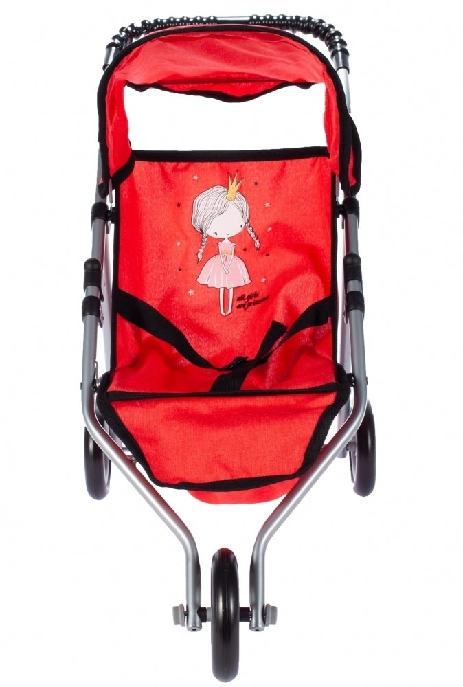 Carucior cu trei roti rosu Little Princess, Malplay 104257