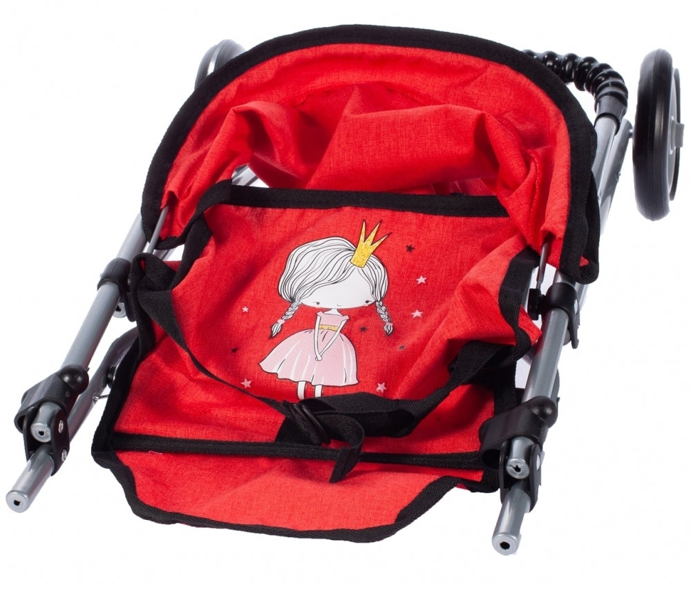 Carucior cu trei roti rosu Little Princess, Malplay 104257