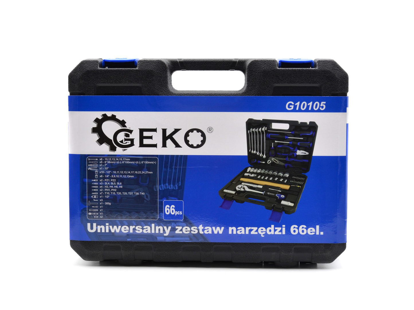 Set universal de scule 66 piese, GEKO G10105
