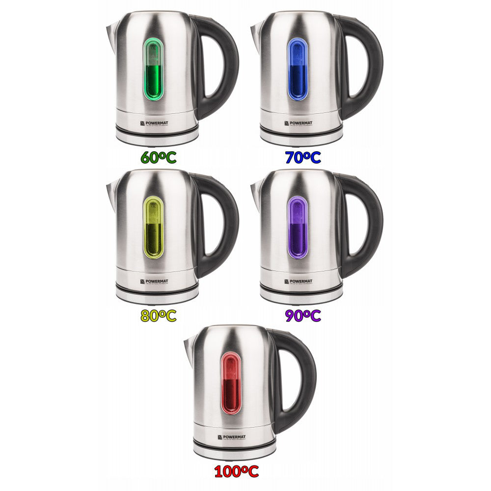 Ceainic electric din otel cu LED 2200W, Powermat PM-ECB-17-SRGBT