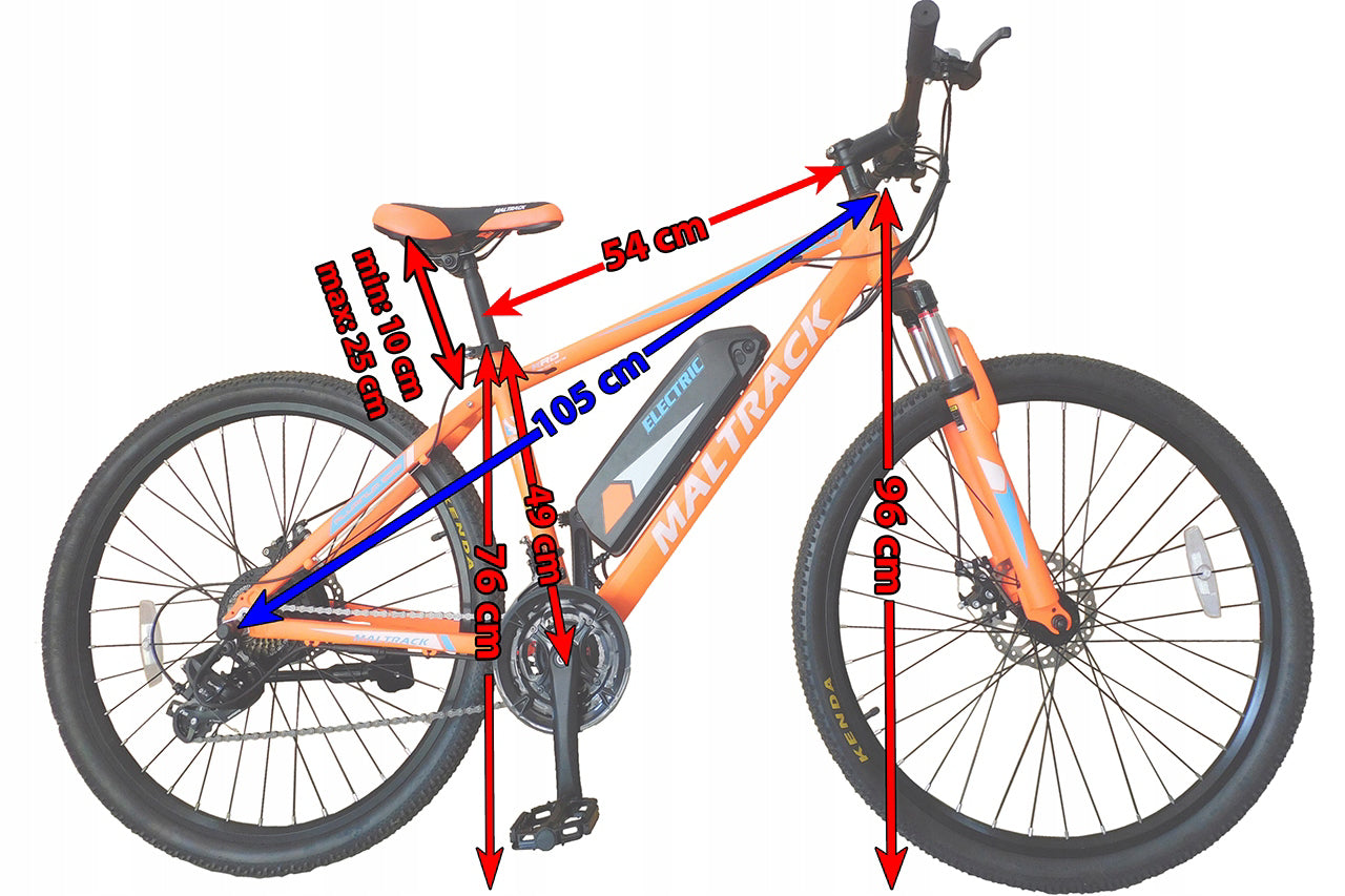 Bicicletă electrică E-Bike CX760 Electric Neon 27.5",  MalTrack 107784