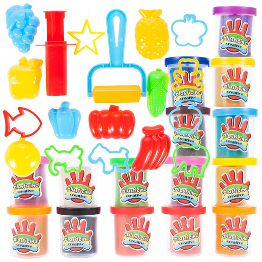 Joc interactiv cu plastilina colorata + matrite și forme, Malplay 107267
