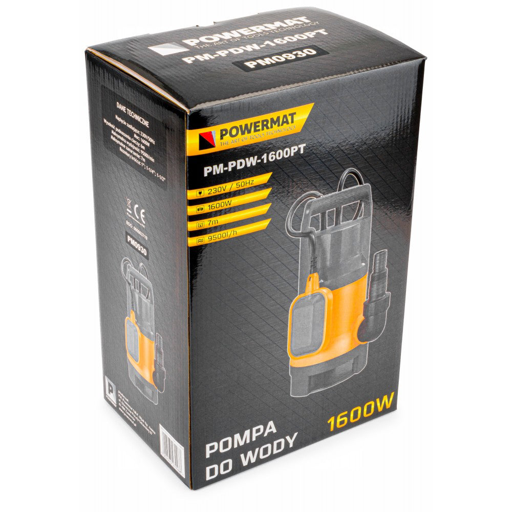 Pompa submersibila , apa murdara cu plutitor 1600W, Powermat PM-PDW-1600PT, PM0930