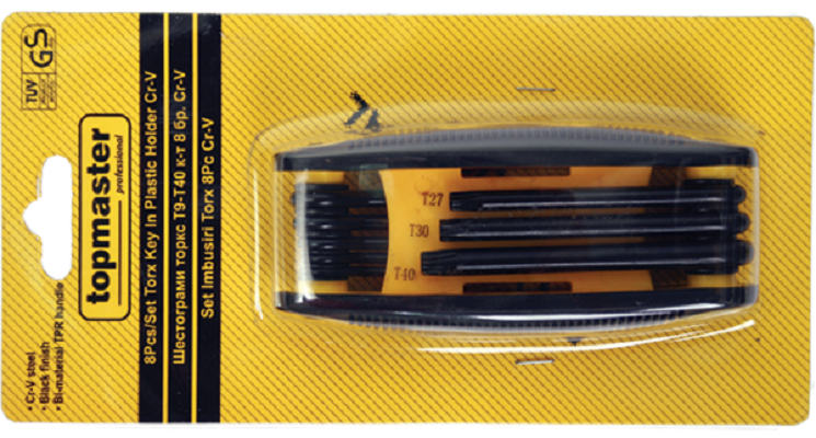 Set 8 chei imbus hexagonale scurte 1.5- 8 mm, Topmaster Profesional 390109