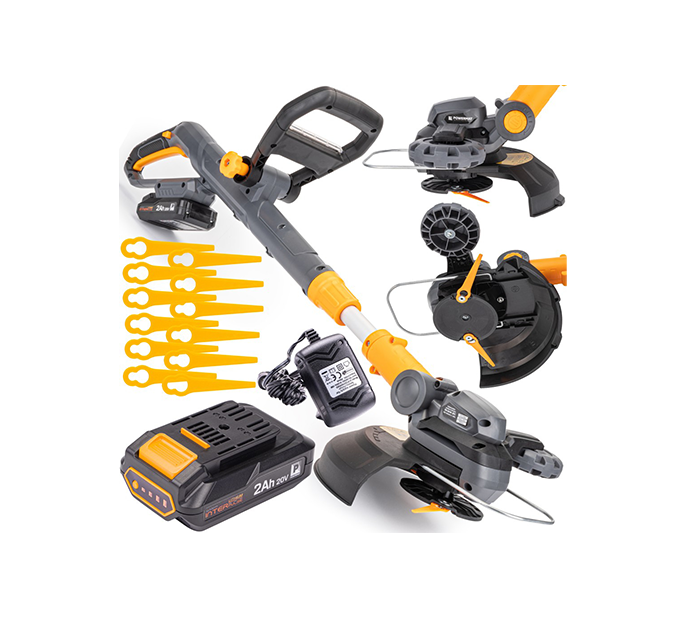 Trimmer de tuns iarba cu acumulator + accesorii, Powermat PM-PKA-20C, PM0760