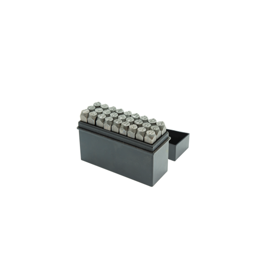 Set poansoane litere, crom 1,5mm-12,5mm 27 piese, Topmaster, 499991