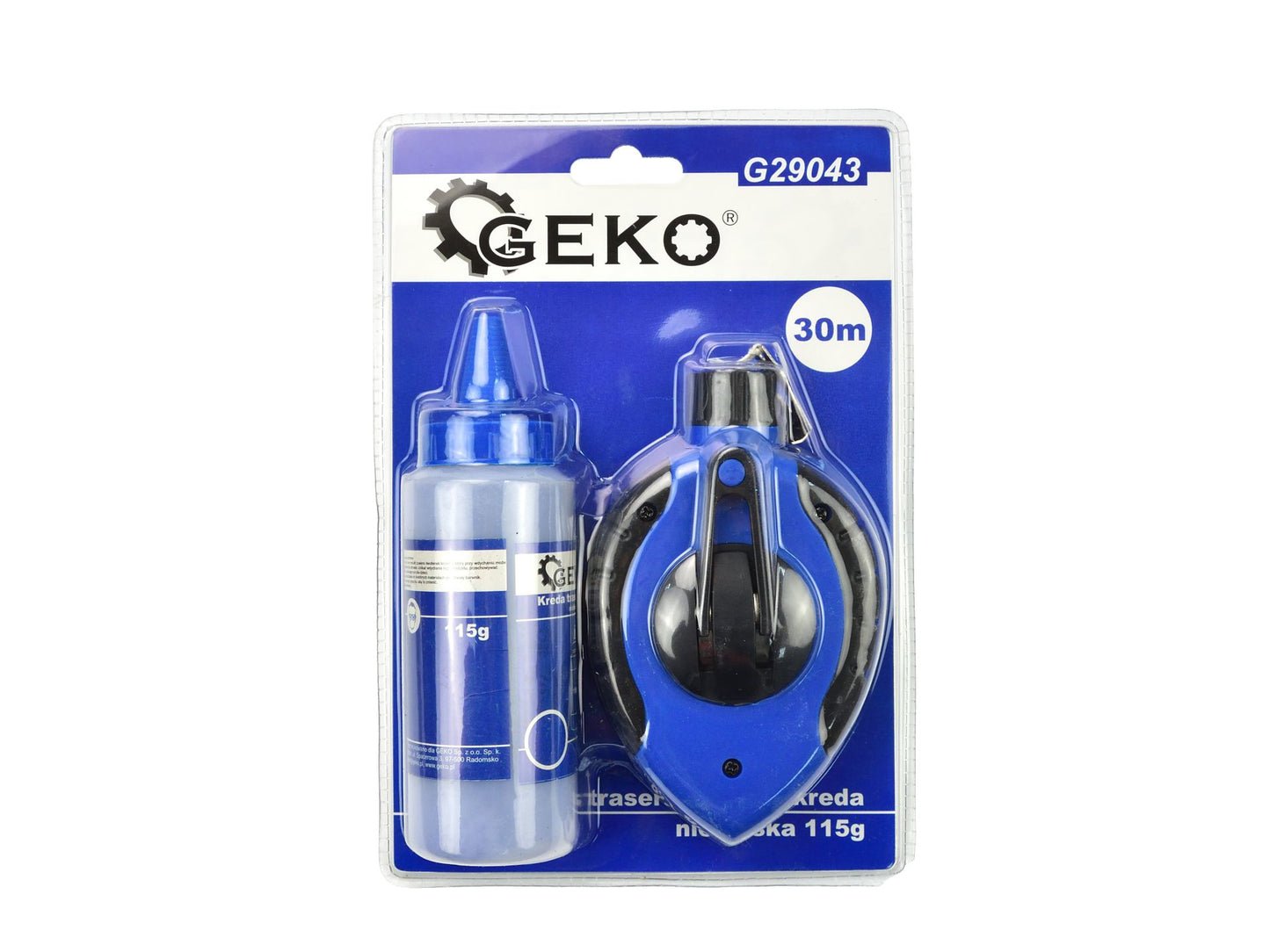 Set fir pentru trasare 30 m cu creta albastra 115g, Geko G29043