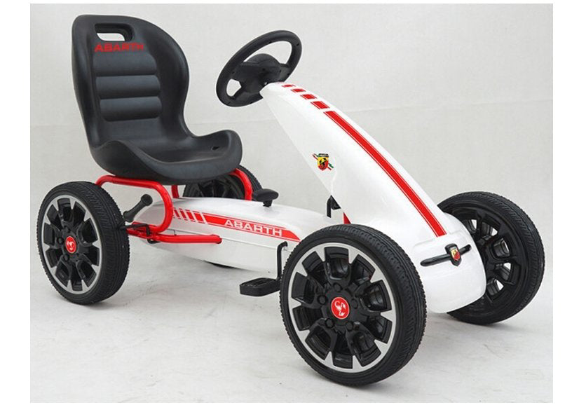 Masina cu pedale Abarth, alb, Lean 2176
