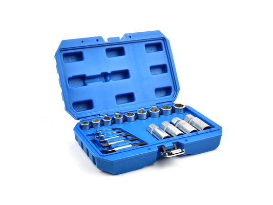 Set extractoare suruburi rupte, 17 elemente, Geko G30035
