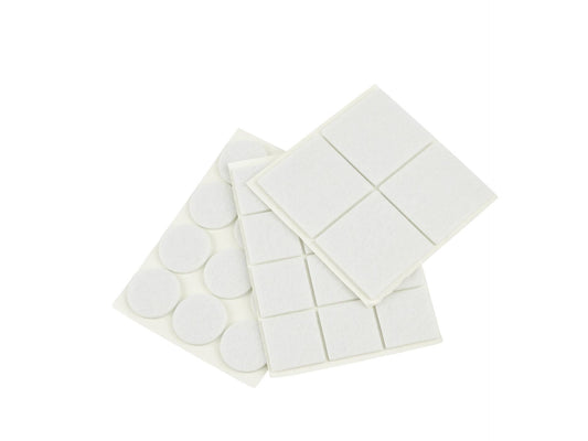 Set  protectie pasla autoadeziva, rotunde si dreptunghiulare, 25 x 25 mm / 40 x 40 mm, alb, Geko G29815